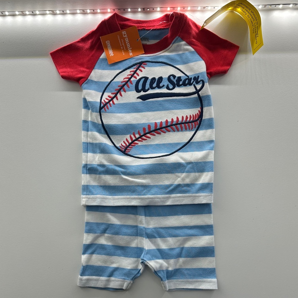 Gymboree All Star Baseball Striped Baby Outfit